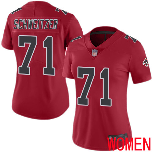 Atlanta Falcons Limited Red Women Wes Schweitzer Jersey NFL Football #71 Rush Vapor Untouchable